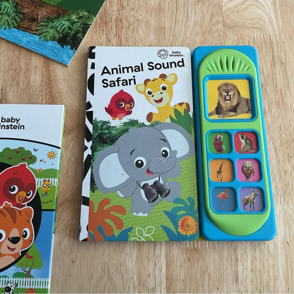 Lot x6 Baby Einstein Books Animal Sound Safari Sound Lets Explore Look & Find